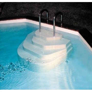 Escalier droit XL sur liner 1.00m Immergeable